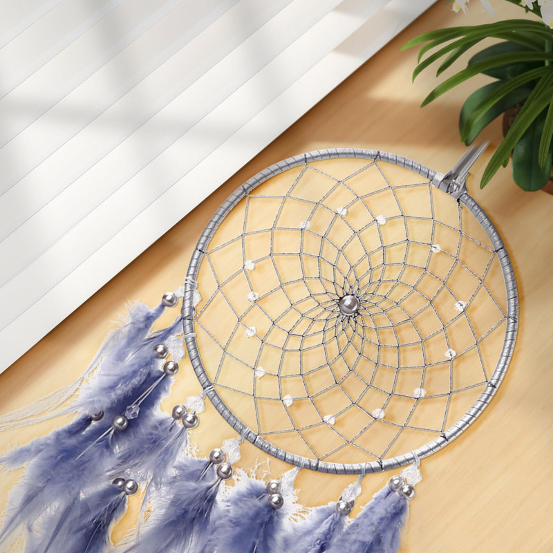  Handmade Purple Feather Dream Catcher Wall Decor
