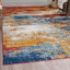 Tapis d'intérieur abstrait rouge / bleu / doré-1886627744