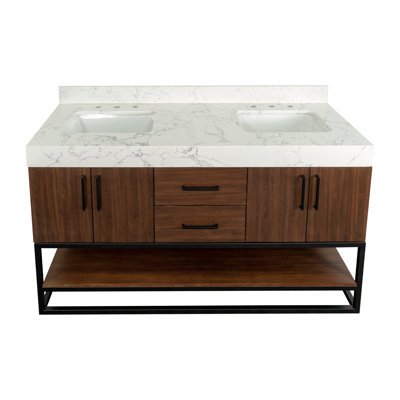 Meuble-lavabo double 60 po Kaysha
