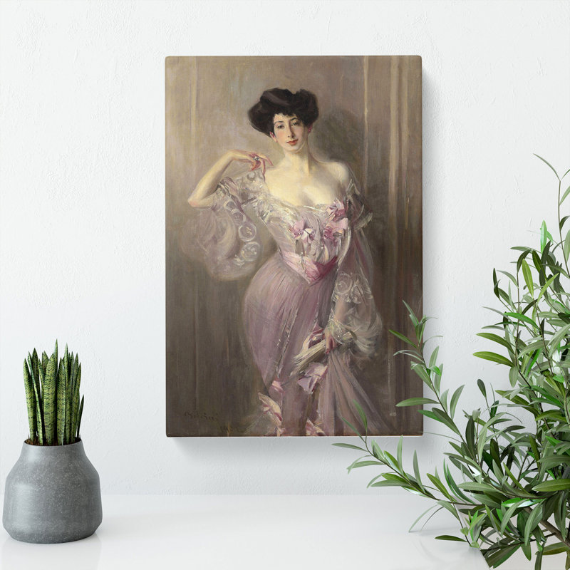Portrait Of Betty Wertheimer by Giovanni Boldini - Wrapped Canvas Painting, 50cm H x 35cm W x 3cm D