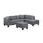 Canapé, chaise et repose-pieds 104,5 po, gris