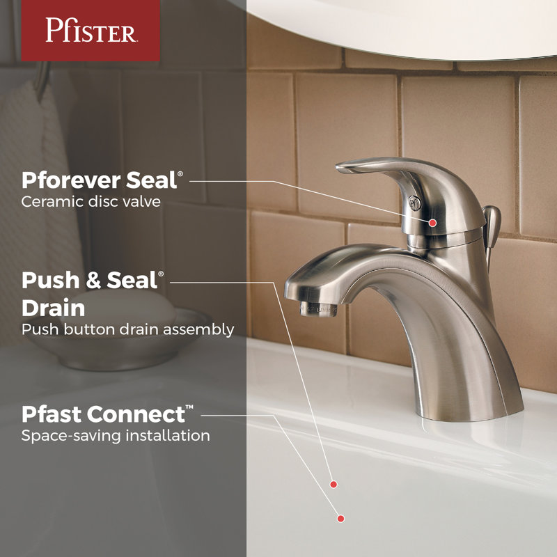 Parisa Single Hole Bathroom Faucet with Drain Assembly, Brushed Nickel