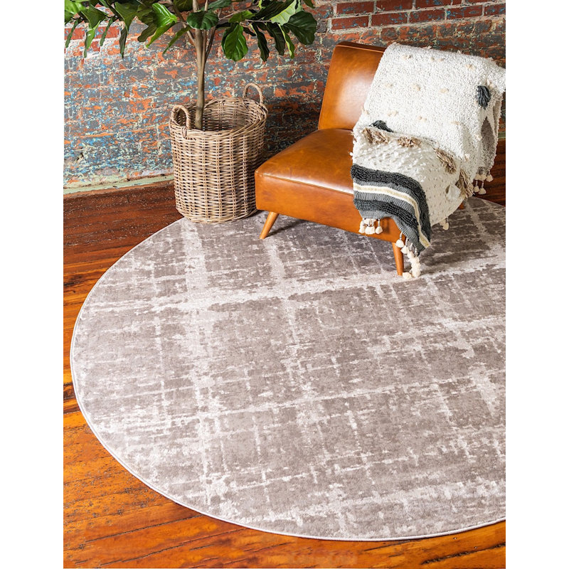 Heights Abstract Indoor Rug, Round 8'