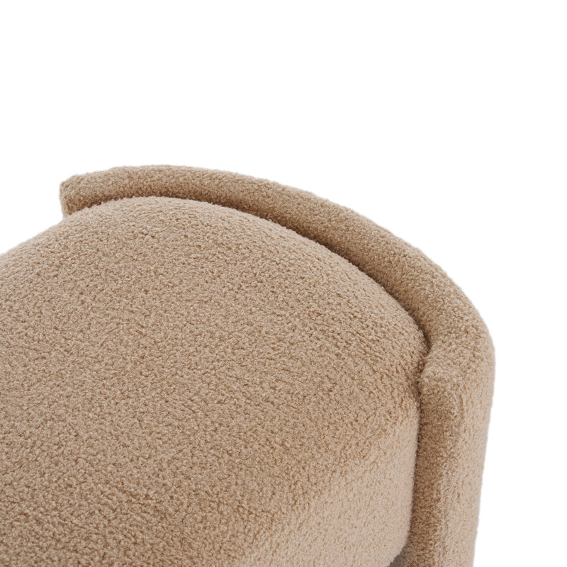 Le repose-pieds moderne de couleur chameau - structure en bois, offre un siège relaxant et une assise confortable