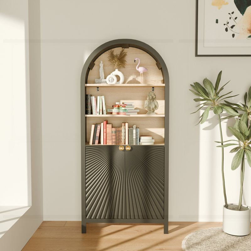 Bibliothèque Mid-Century moderne à 5 niveaux avec porte