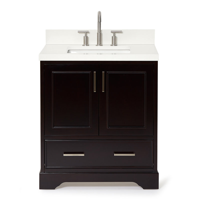 Meuble-lavabo simple avec plateau Abshire 31, Espresso