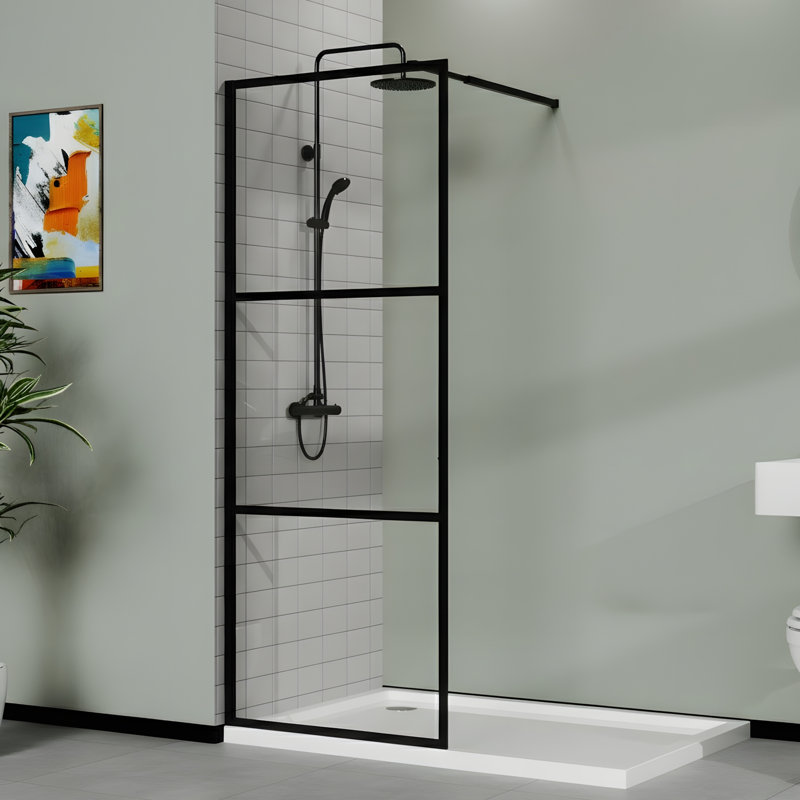 34“W x 72”H Frosted Tempered Glass Shower Door