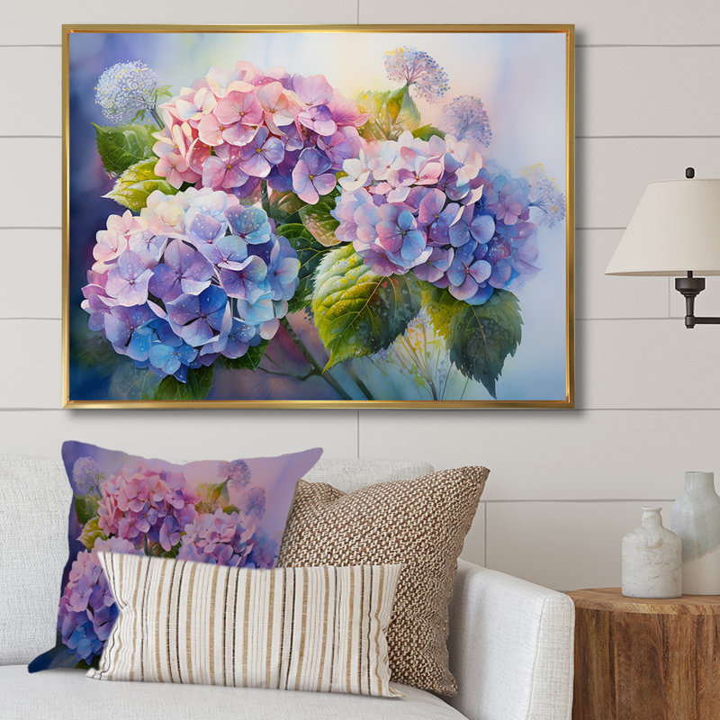 «Rose et mauve», impression sur toile, H 30 po x l 40 po x P 1,5 po, Cadre flottant doré