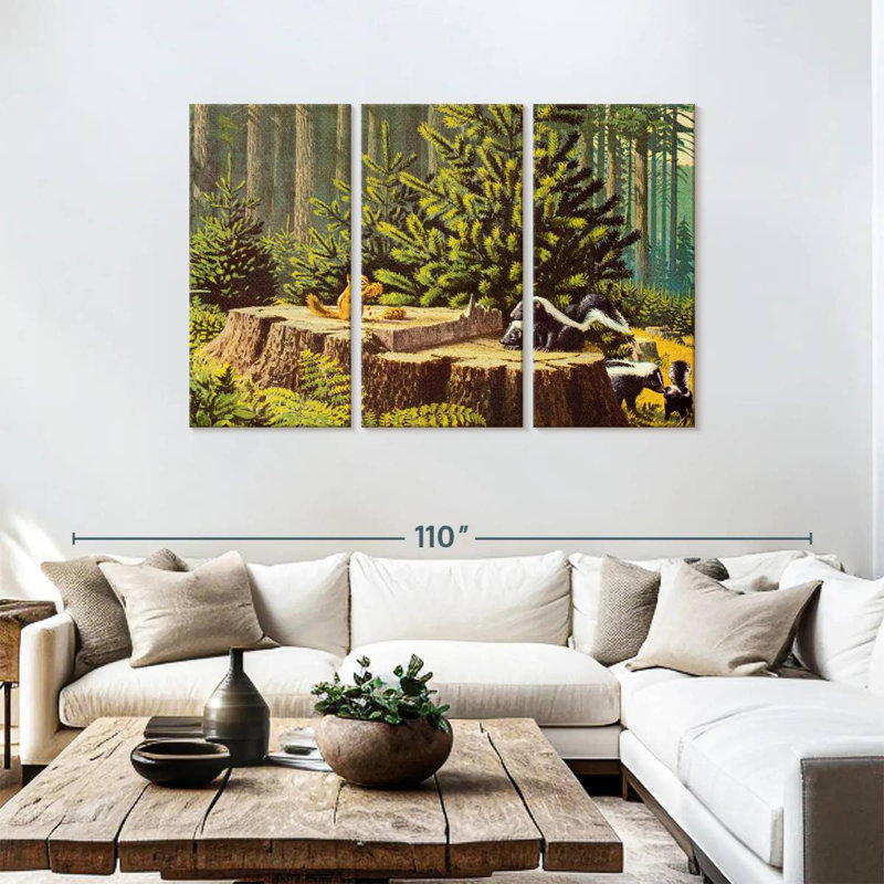 Brampt Chipmunk And Skunks, 48" H x 74" W