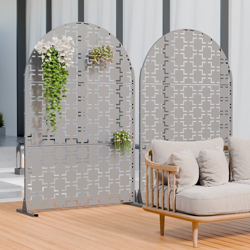 Paravents d'extérieur en métal Wild 72 x 47 pouces Wild, Gris