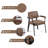 Pu Leather Accent Chair, Mid-Century Modern Armchair With Metal Legs, Reading Leisure Chair With High Back For Living Room Bedroom Waiting Room, Brown-614204306-614204304