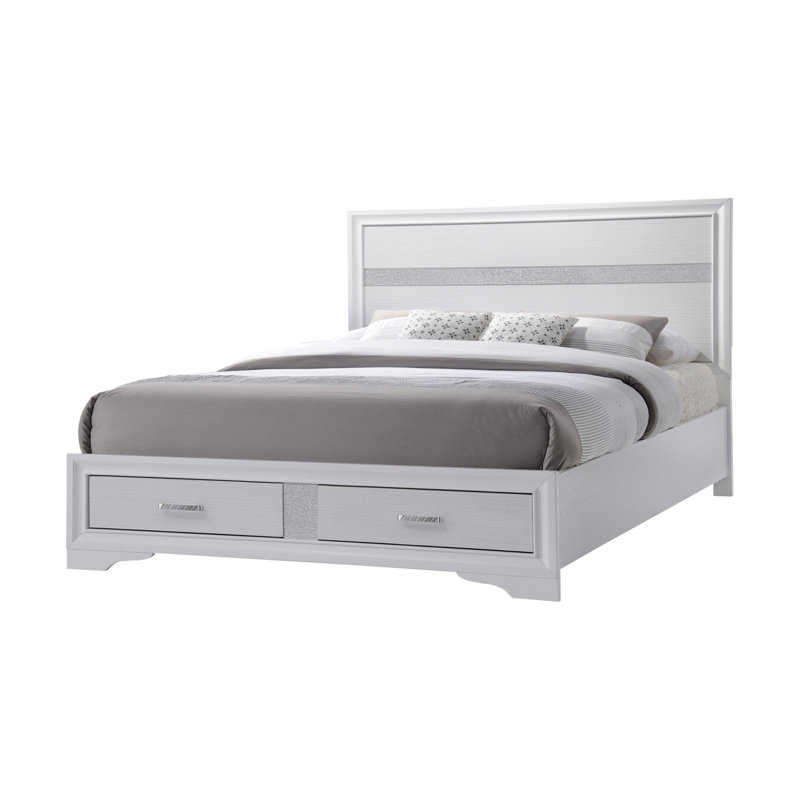 Keagin Platform Storage Bed in White