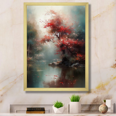 Nayna Red, charmante cerise Lilly sur toile