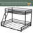 Floor Bunk Bed Frame With Ladder And Safety Guardrails, Easy Assemble-999316291-999316288