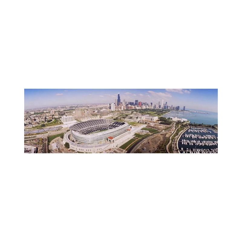 Aerial View Of A Stadium, Soldier Field, Chicago, Illinois, USA #2 - Wrapped Canvas Panoramic Print