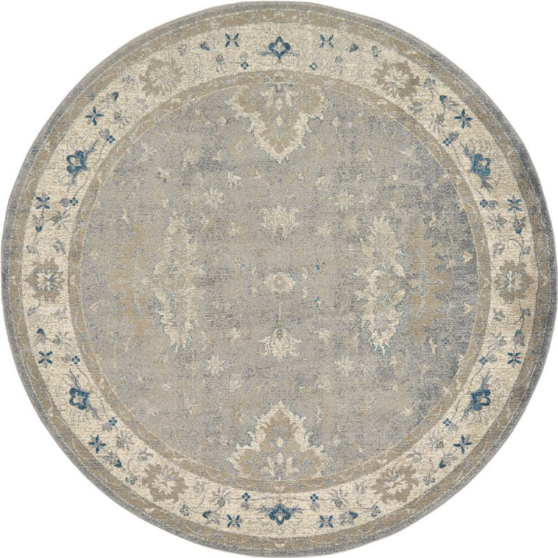 Linz Floral Indoor Rug, Round 4'