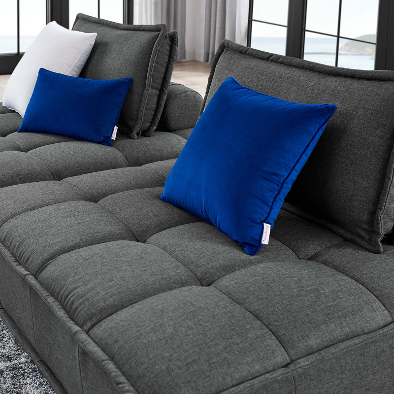 Causeuse 2 pièces Saunt, 100 % polyester gris