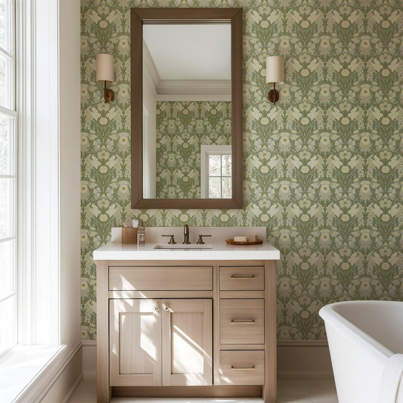 Wild Meadow - Wallpaper, Navy Indigo, Faux Grasscloth