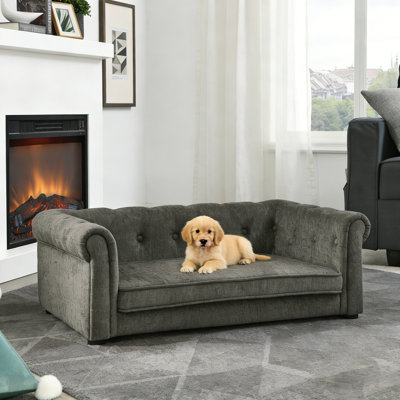 Modern Dog Couch For Small & Medium Breeds, Elevated Pet Sofa Bed
