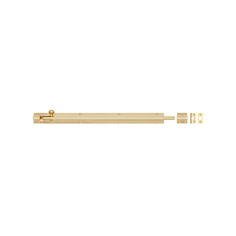 Architectural Heavy Barrel Bolt, Polished Brass, 60cm H x 5cm W x 1.5cm D
