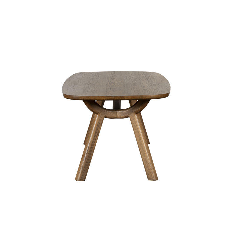 Oak Dining Table with Wood Base
