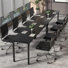 55" Conference Table, Modern Office Meeting Table With Metal Frame (Set Of 2)