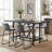 Bochini 62.99" L x 31.49" W Dining Table, Rectangular Counter Height Kitchen Table with Metal Footrest for Kitchen & Home Bar-358848566