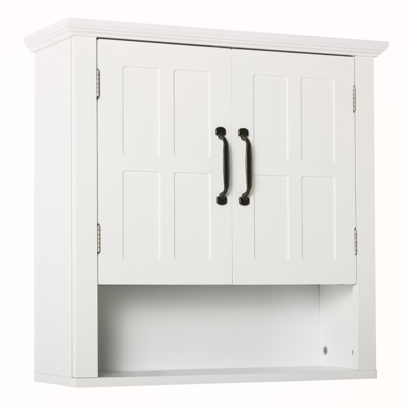 Medicine Cabinet, 3-Tier Bathroom Wall Cabinet with Adjustable Shelf and 2 Doors, Bathroom Cabinet for Over the Toilet, White