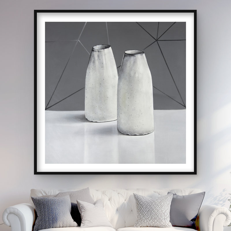 Vases - Reproduction matte encadrée pour la décoration intérieure | Art mural, Noir