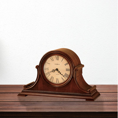 Hampton Traditional Mantel Clock, Arched Hardwood Case with Westminster & Ave Maria Chimes, Roman Numeral Dial