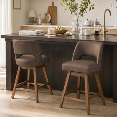 Tabouret de bar pivotant en similicuir Bisto