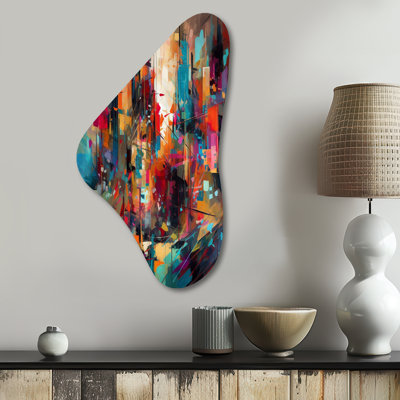 Exploring Abstracted Tranquility II - Abstract Geometric Boomerang Shape Irregular Metal Wall Decor