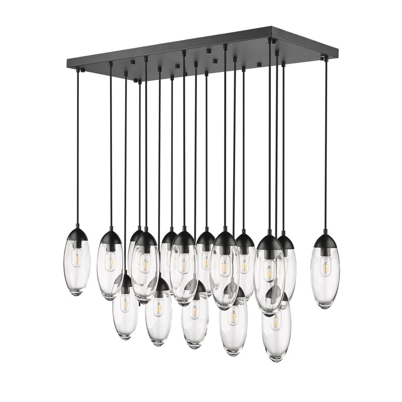 Vannie 17 - Light Dimmable Round / Oval Chandelier, Matte Black
