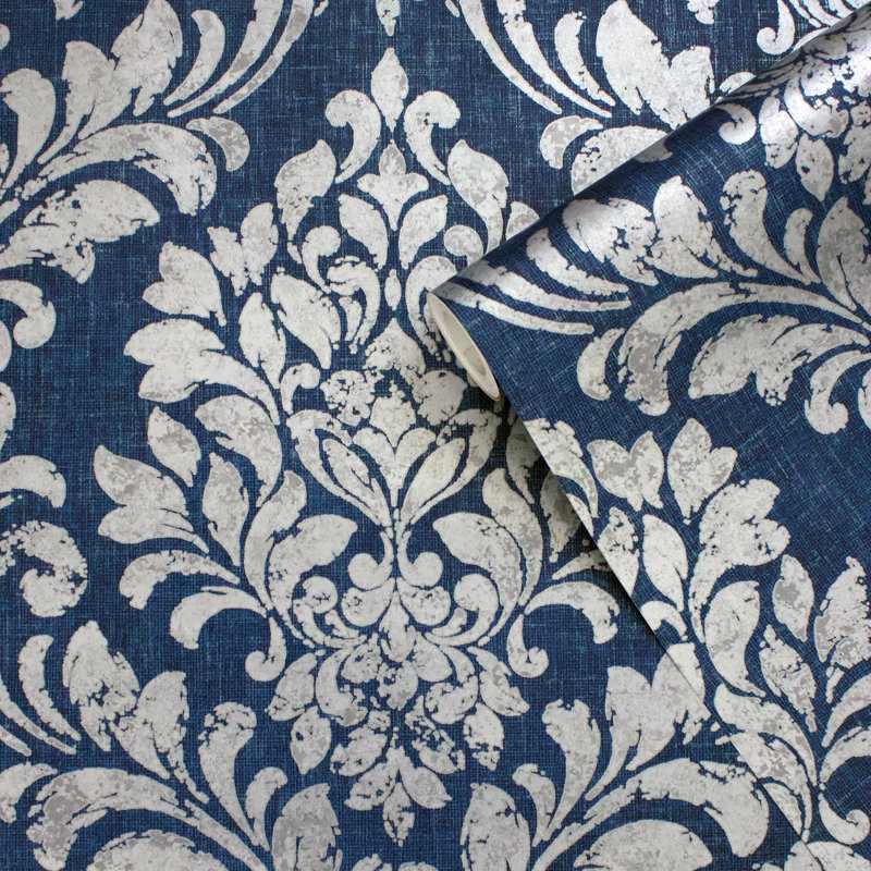 Gillenwater 10.05m x 53cm Semi-Gloss Wallpaper Roll, Blue