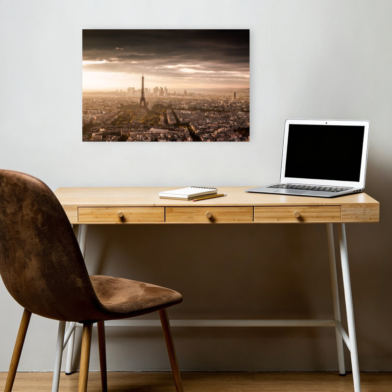 «Paris Golden Hour», reproduction d'art dramatique abstraite contemporaine, art mural, H 12 po x l 18 po