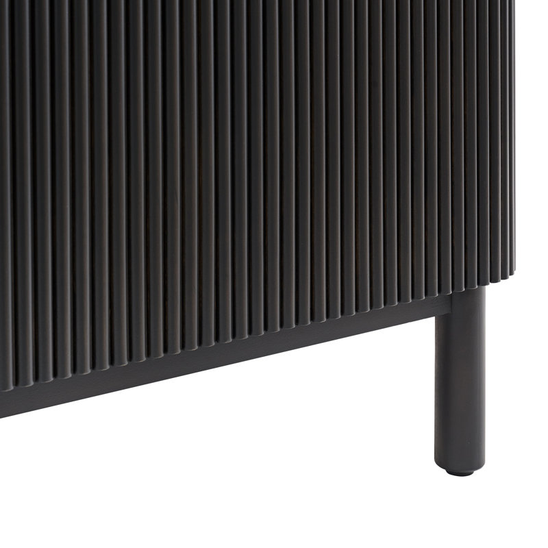 Kensington 72" Bathroom Vanity in Fluted Birch, Black Reeded Birch