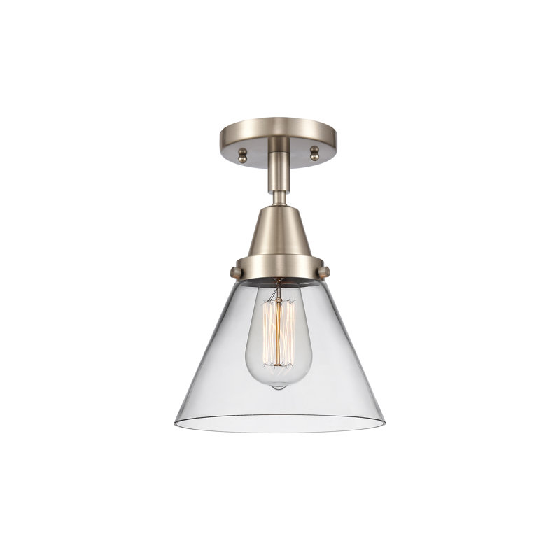 Plafonnier en verre, DEL, Non, Nickel satiné brossé