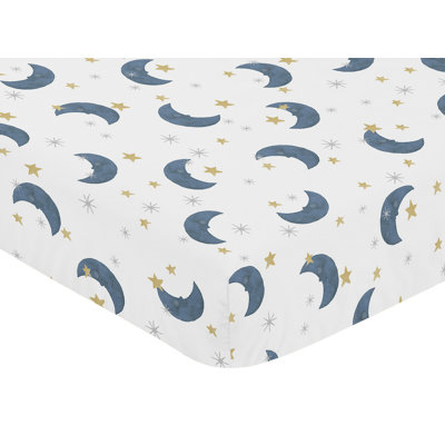Moon Bear Star Fitted Mini Crib Sheet