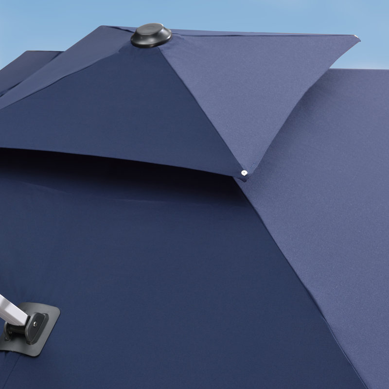 108'' x 132'' Rectangular Cantilever Umbrella withPatio Umbrella with Base in Ground, Navy Blue