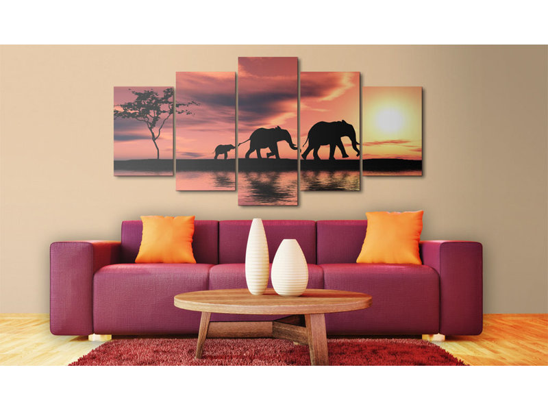 5 Piece No Frame Print on Canvas, 50cm H x 100cm W