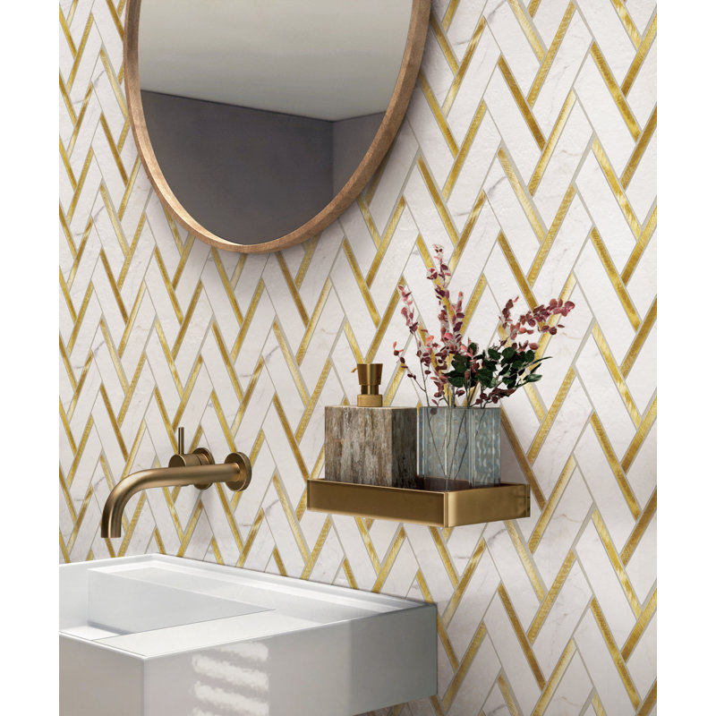 Metal Herringbone Mosaic Wall & Floor Tile