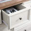 Commode 7 tiroirs pour le rangement - Commode beige avec intérieur spacieux et poignées faciles à organiser