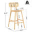 2 bois - bois d'hévéa naturel, siège incurvé ergonomique, exquis, polyvalent pour une décoration intérieure simple, profilée et solide, facile à nettoyer