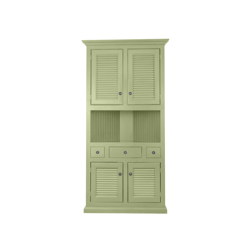 Modern Corner Dining Hutch with shutter doors, Summer Sage