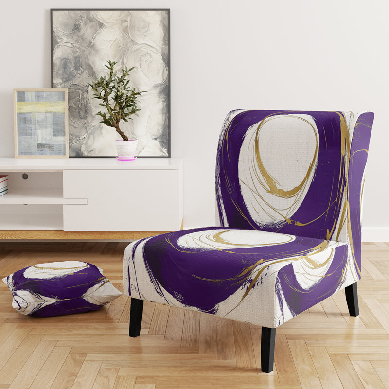 Fauteuil de chambre Gold Glamour, Mauve / Blanc