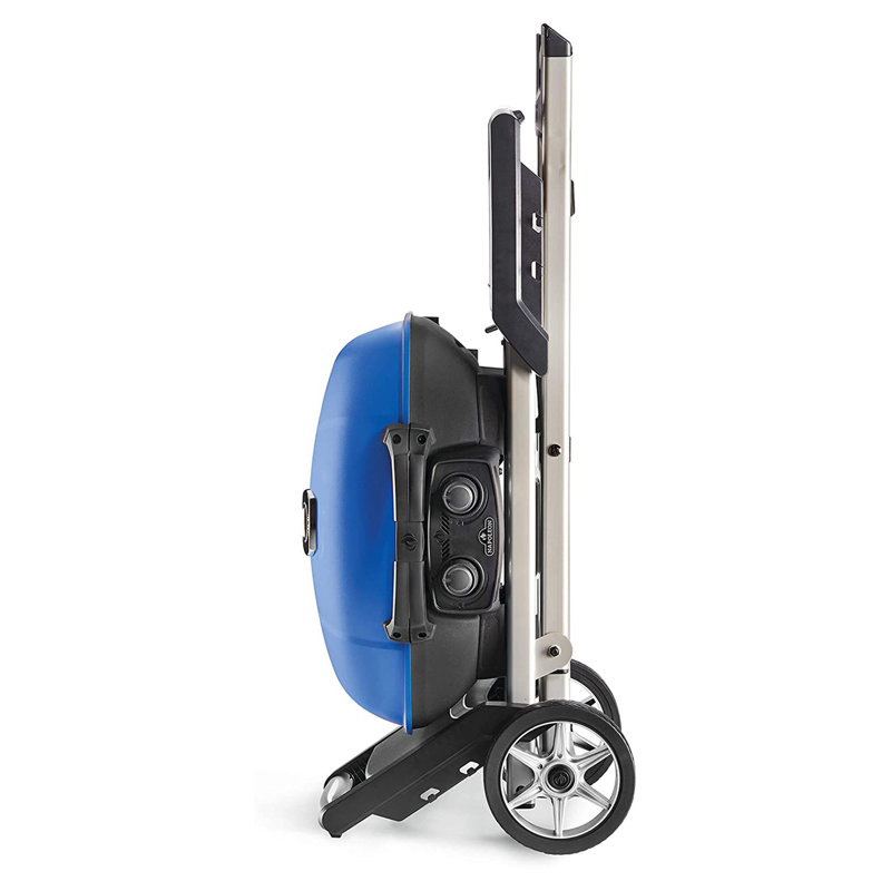 Napoleon TravelQ 285X Portable Propane Gas Grill and Scissor Cart with Griddle, Blue