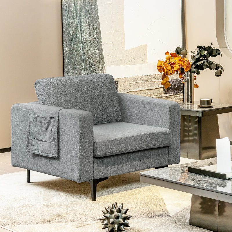 Kameyah Upholstered 38'' Sofa, Dark Gray Fabric