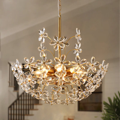 Luminaire suspendu en verre cristal 8 lumières