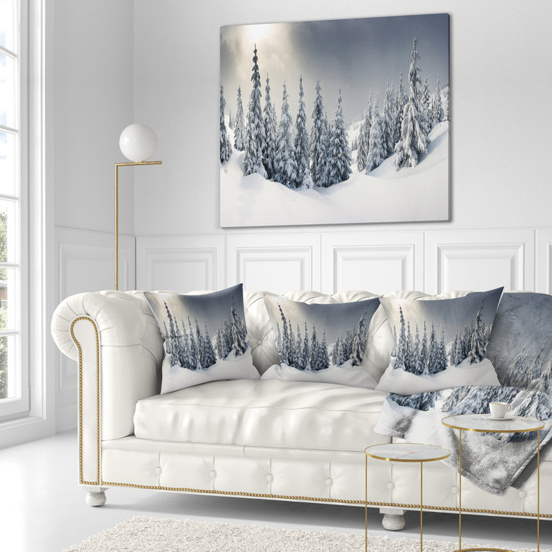 Coussin décoratif paysage d'hiver