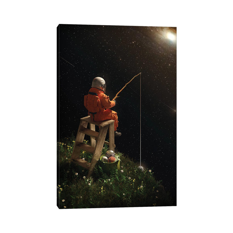 Star Fishing by Nicebleed - Print on Canvas, 66.04cm H x 45.72cm W x 3.81cm D, Wrapped Canvas